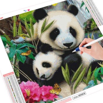 HUACAN Diamond Embroidery Animal 5D DIY Diamond Painting Full Square Panda Diamond Mosaic Picture Of Home HUACAN Diamond Embroidery Animal 5D DIY Diamond Painting Full Square Panda Diamond Mosaic Picture Of