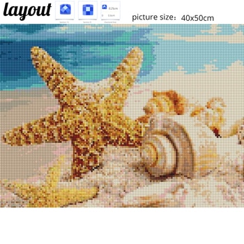 Huacan Diamond Painting Cross Stitch Sea Shell Starfish Scenery Home Decor Full Rhinestone Mosaic 5D Home Huacan Diamond Painting Cross Stitch Sea Shell Starfish Scenery Home Decor Full Rhinestone Mosaic 5D