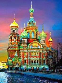 HUACAN DIY Diamond Painting Moscow Wahim Ascension Cathedral Full Square Drill Diamond Embroidery Rhinestones Mosaic Home Castle & Tower