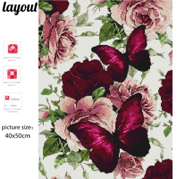 Huacan DIY Diamond Painting Butterfly And Flower 5D Full Square Rhinestone Diamond Embroidery Mosaic Cross Home Huacan DIY Diamond Painting Butterfly And Flower 5D Full Square Rhinestone Diamond Embroidery Mosaic Cross
