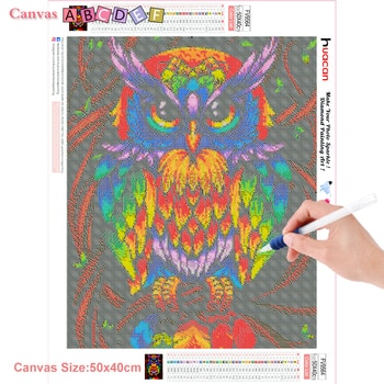 HUACAN Owl Diamond Painting Full Square Embroidery Animals Pictures With Rhinestones Kit Home Home HUACAN Owl Diamond Painting Full Square Embroidery Animals Pictures With Rhinestones Kit Home