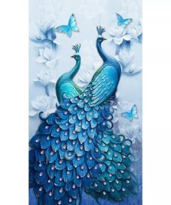 5d diy diamond painting full round wedding decoration home wall sticker paint with diamond embroidery special Home Peacocks Diamond Painting