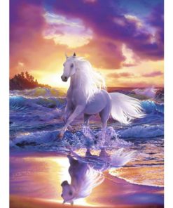 Full Square round Diamond Animal 5D DIY Diamond Painting Running horse Diamond Embroidery display Cross Stitch Home Running Horse Diamond Painting