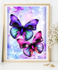 HUACAN 5D DIY Full Square Diamond Painting Animal Butterfly Mosaic Diamond Embroidery Decor Home Picture Of Home Butterfly Diamond Embroidery Painting