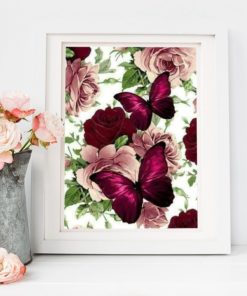 Huacan DIY Diamond Painting Butterfly And Flower 5D Full Square Rhinestone Diamond Embroidery Mosaic Cross Stitch Home Butterfly Diamond Painting