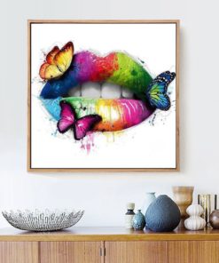 HUACAN New Arrivals 5D Diamond Painting Lip Full Square Diamond Mosaic Butterfly Diamond Embroidery Cross Stitch Home HUACAN New Arrivals 5D Diamond Painting Lip Full Square Diamond Mosaic Butterfly Diamond Embroidery Cross Stitch
