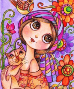 Cartoon Girl Diamond Art Painting Home Cartoon